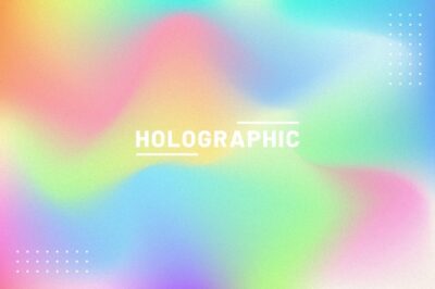 Free Vector | Gradient with grain holographic banner background