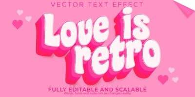Free Vector | Groovy text effect editable vintage and retro text style
