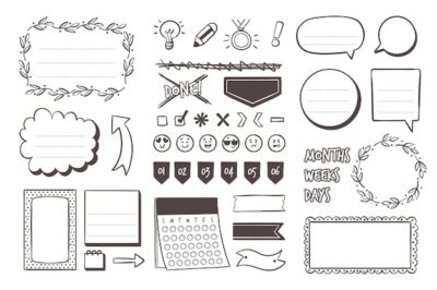Free Vector | Hand drawn bullet journal elements