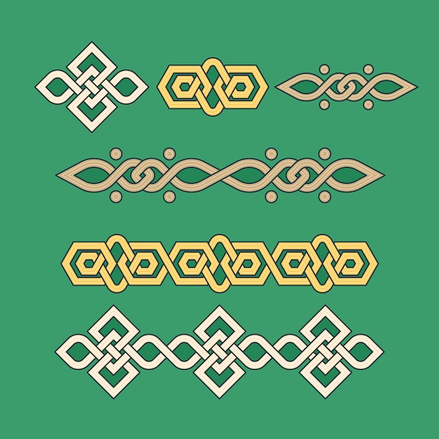 Free Vector | Hand drawn celtic borders design