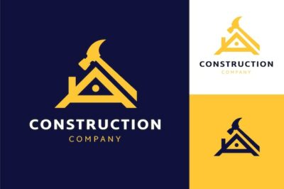 Free Vector | Hand drawn construction company logo template