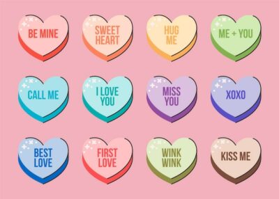 Free Vector | Hand drawn flat design conversation hearts collection
