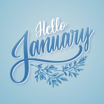 Free Vector | Hand drawn flat hello january lettering