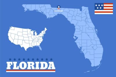 Free Vector | Hand drawn florida state outline map