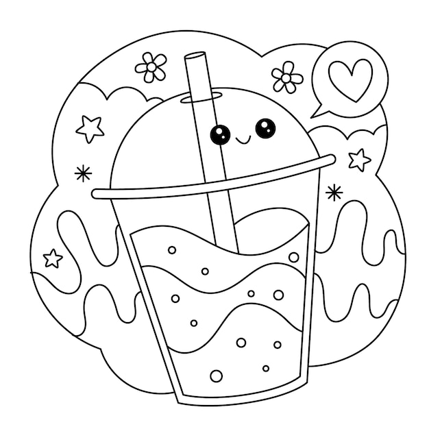 Free Vector | Hand drawn kawaii coloring book illustration