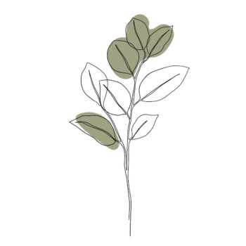 Free Vector | Hand drawn one line art plant illustration