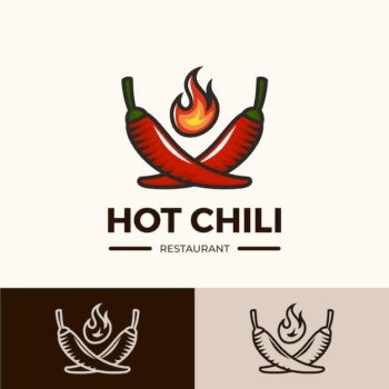 Free Vector | Hand drawn spicy logo design