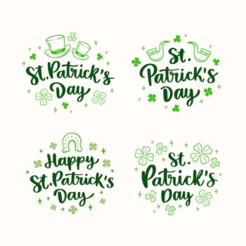 Free Vector | Hand drawn st. patrick's day lettering labels
