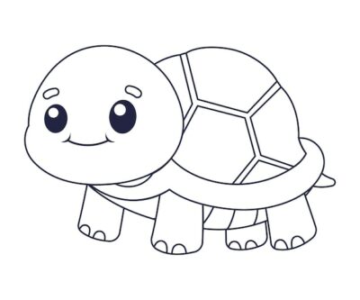 Free Vector | Hand drawn turtle outline illustration