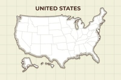 Free Vector | Hand drawn usa outline map