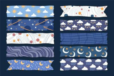 Free Vector | Hand drawn washi tape collection