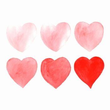 Free Vector | Hand drawn watercolor hearts isolated on white.