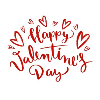 Free Vector | Happy valentine's day lettering on white background