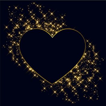 Free Vector | Hearts made with golden sparkles background