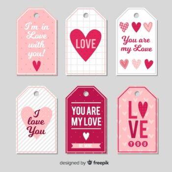 Free Vector | Hearts tag collection with valentines day theme
