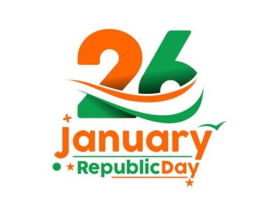 Free Vector | Indian republic day concept with text 26 january. vector illustration design.