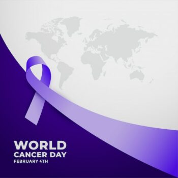 Free Vector | Long purple ribbfor world cancer day