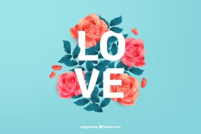 Free Vector | Love background with beautiful roses