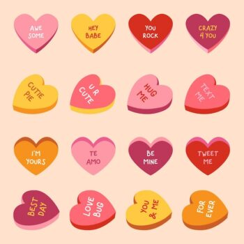 Free Vector | Lovely conversation hearts collection
