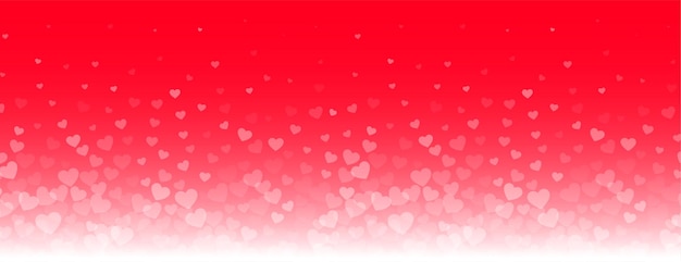 Free Vector | Lovely glowing hearts banner on red background