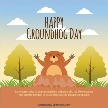 Free Vector | Lovely happy groundhog day background