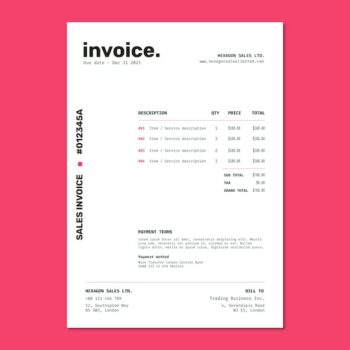 Free Vector | Modern simple commercial sales invoice