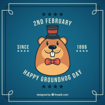 Free Vector | Nice groundhog face background