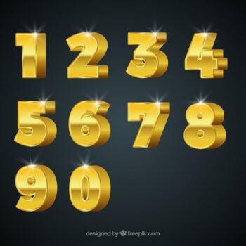 Free Vector | Number collection with golden style