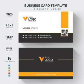 Free Vector | Orange elegant corporate card