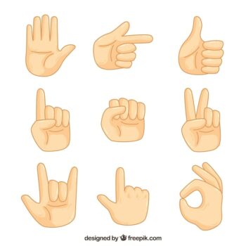 Free Vector | Pack of sign language