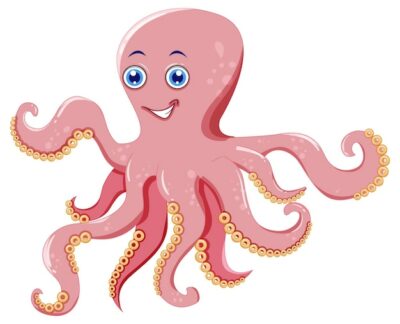 Free Vector | Pink octopus in cartoon design