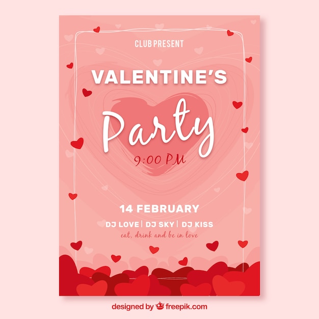 Free Vector | Pink valentine cover template