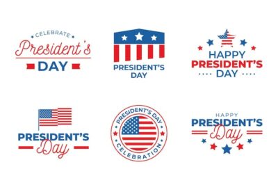 Free Vector | President's day label pack