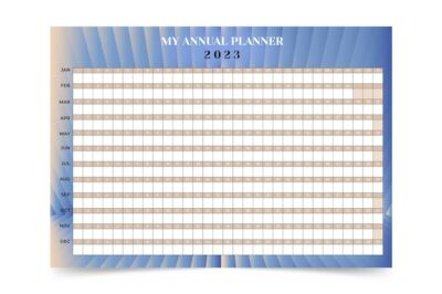 Free Vector | Realistic 2023 annual wall planner calendar template