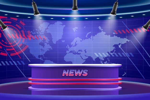 Free Vector | Realistic news studio background