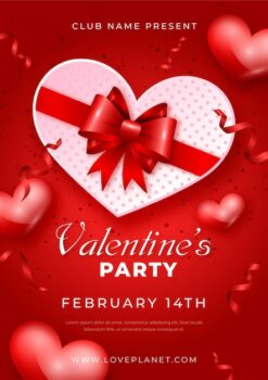 Free Vector | Realistic valentine's day party flyer template