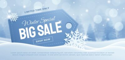 Free Vector | Realistic winter sale banner template