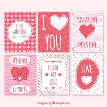 Free Vector | Red and white beautiful valentine's cards