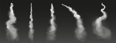 Free Vector | Rocket trail airplane smoke plane or jet clouds