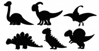 Free Vector | Set of silhouette dinosaur