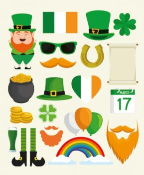 Free Vector | Set st patrick day traditional element
