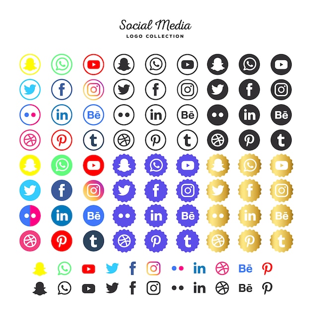 Free Vector | Social media logotype collection
