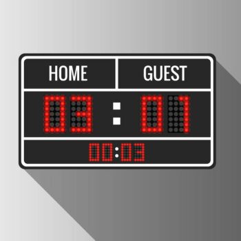 Free Vector | Sport vector scoreboard. score game display, digital time information result illustration