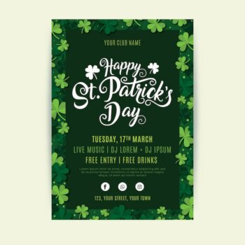 Free Vector | St. patrick's day flyer template in flat design