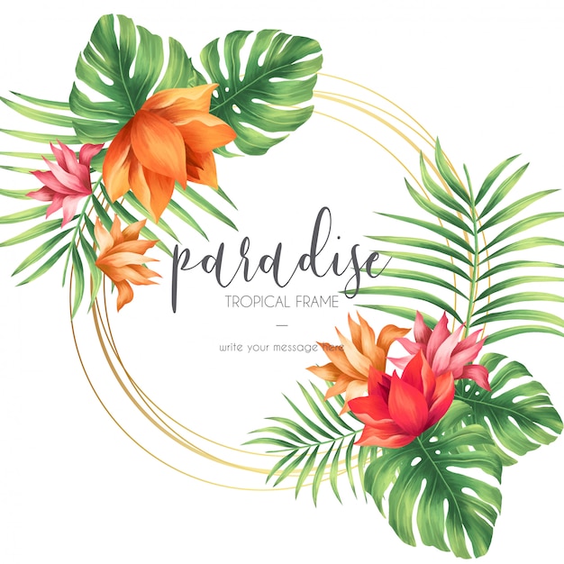 Free Vector | Tropical frame with exotic nature