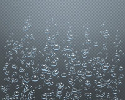 Free Vector | Underwater sparkling air bubbles rising up from sea bottom toward the surface transparent