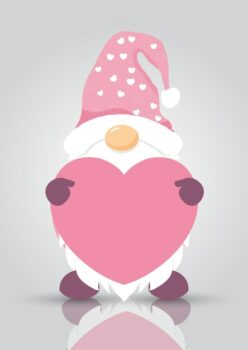 Free Vector | Valentines day background with cute gonk holding a heart