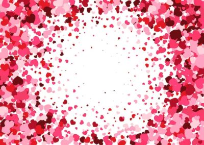 Free Vector | Valentines day background with pink and red hearts border