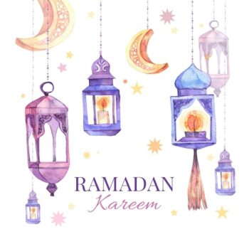 Free Vector | Watercolor ramadan kareem illustration