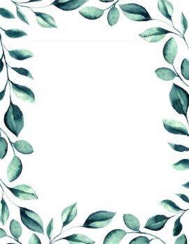 Free Vector | Wedding watercolor green leaves frame.